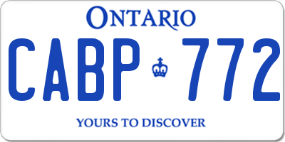 ON license plate CABP772