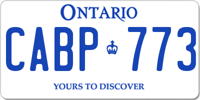 ON license plate CABP773