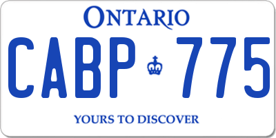 ON license plate CABP775