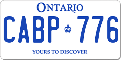 ON license plate CABP776