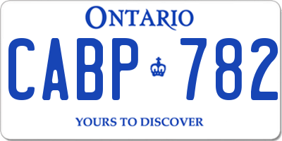 ON license plate CABP782