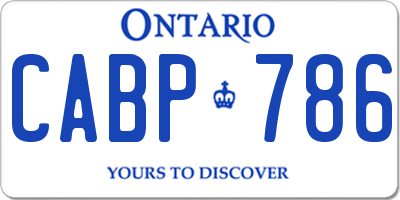 ON license plate CABP786