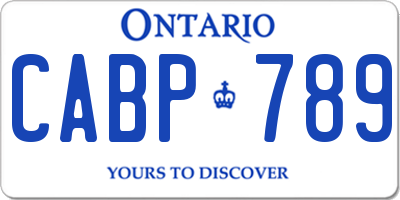 ON license plate CABP789