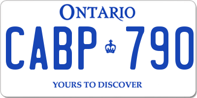 ON license plate CABP790