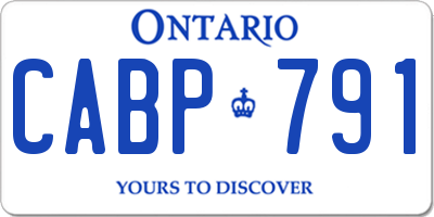 ON license plate CABP791