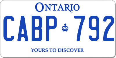 ON license plate CABP792