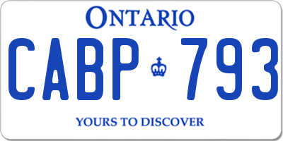 ON license plate CABP793