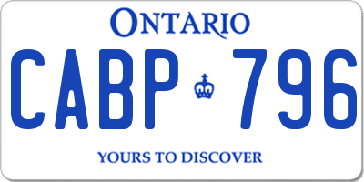 ON license plate CABP796