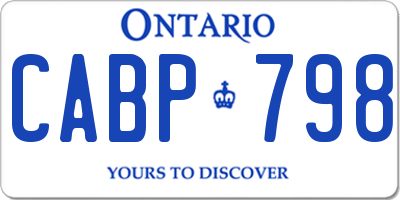 ON license plate CABP798