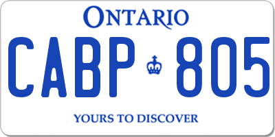 ON license plate CABP805