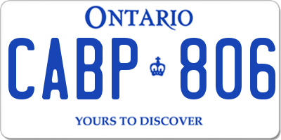 ON license plate CABP806