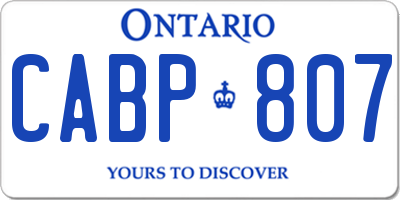 ON license plate CABP807