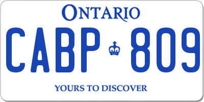 ON license plate CABP809