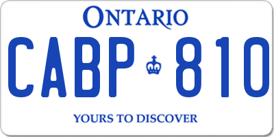 ON license plate CABP810