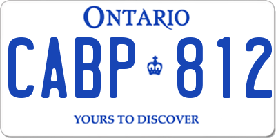 ON license plate CABP812