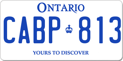 ON license plate CABP813