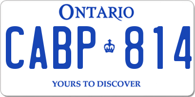 ON license plate CABP814