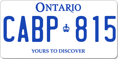 ON license plate CABP815