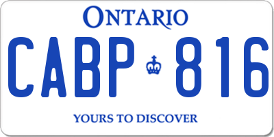 ON license plate CABP816