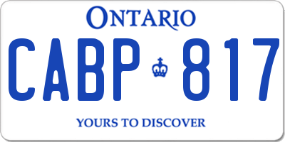 ON license plate CABP817