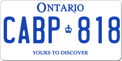 ON license plate CABP818