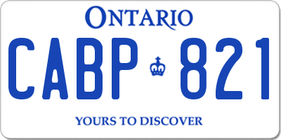 ON license plate CABP821