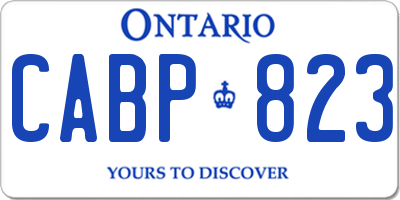 ON license plate CABP823