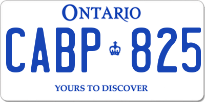 ON license plate CABP825