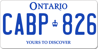 ON license plate CABP826