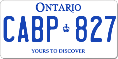 ON license plate CABP827