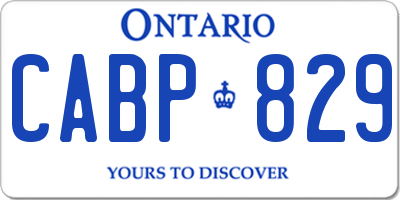 ON license plate CABP829