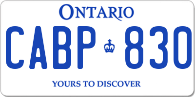 ON license plate CABP830