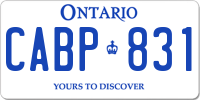 ON license plate CABP831