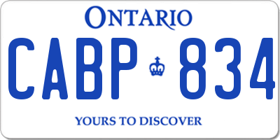 ON license plate CABP834