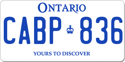 ON license plate CABP836