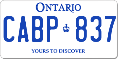 ON license plate CABP837