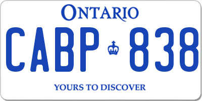 ON license plate CABP838