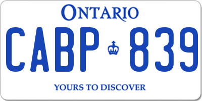 ON license plate CABP839