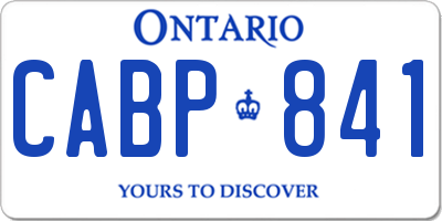 ON license plate CABP841