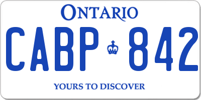 ON license plate CABP842