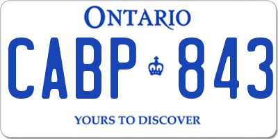 ON license plate CABP843