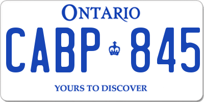 ON license plate CABP845