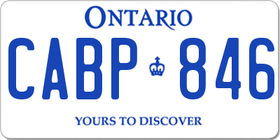 ON license plate CABP846