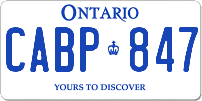 ON license plate CABP847