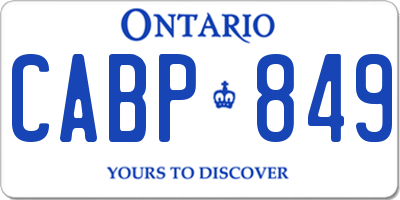 ON license plate CABP849