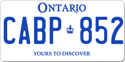 ON license plate CABP852