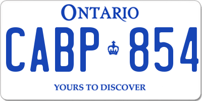 ON license plate CABP854