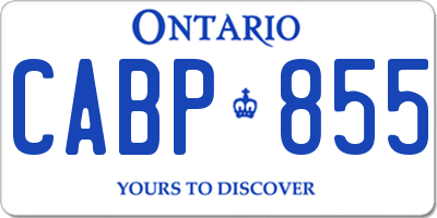 ON license plate CABP855