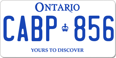 ON license plate CABP856