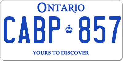 ON license plate CABP857